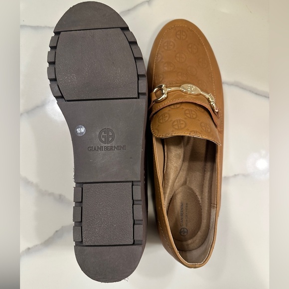 Giani Bernini Womens Fiffee Brown Leather Padded Insole Loafers Size 10 - Picture 5 of 7